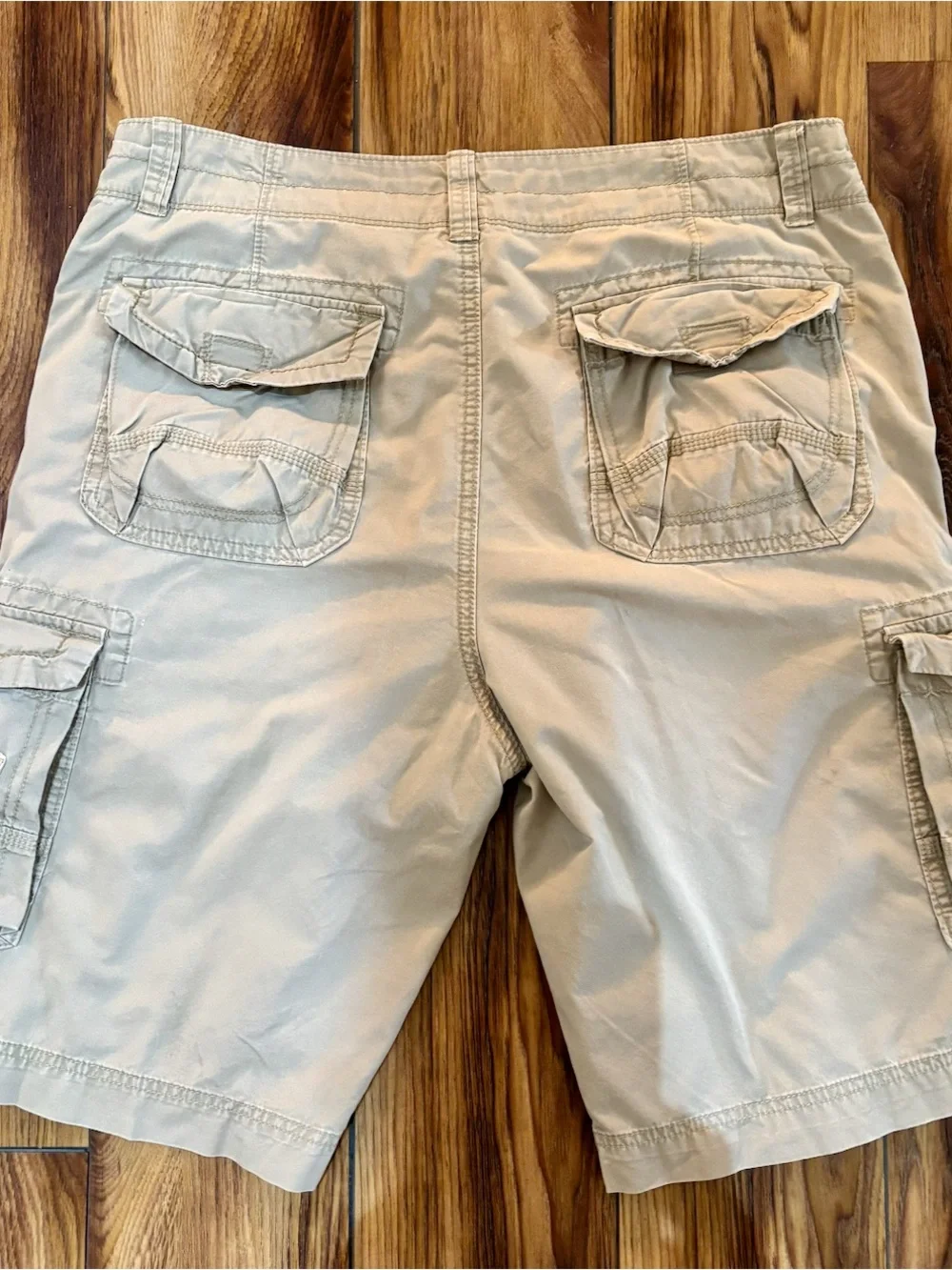 UNIONBAY Mens Utility Cargo Shorts Beige Khaki Cotton Faded Sz 34(Actual 36)